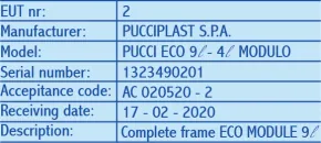 Certificazioni Pucci – tabella tecnica