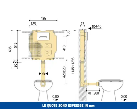 Pucci SARA 6 l – technical drawing with dimensions