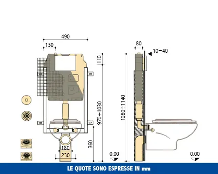 Pucci SARA 6 l PNEU Montaggio Rapido – technical drawing with dimensions