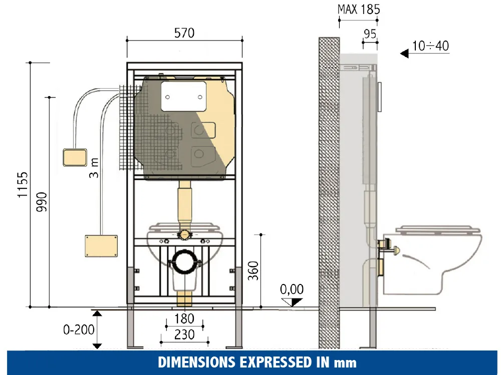 Pucci Eco Matic 6/4 l Modulo – technical drawing with dimensions