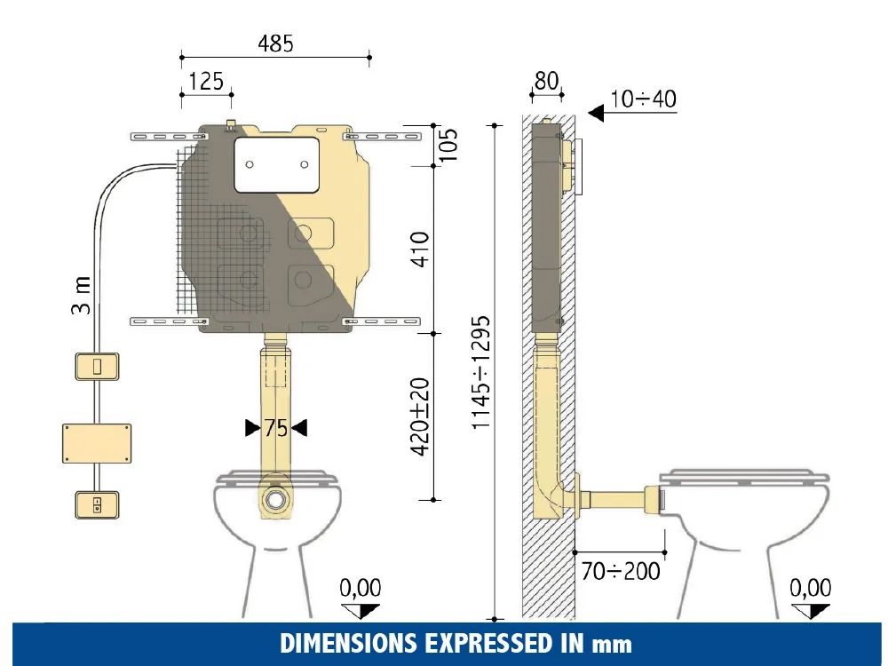 Pucci Eco Matic 6/3 l – technical drawing with dimensions