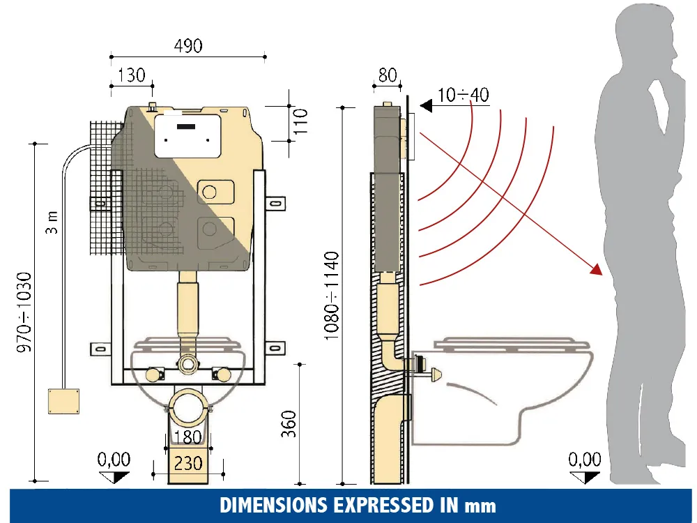 Pucci SARA Tronic 6/4 l Montaggio Rapido – technical drawing with dimensions