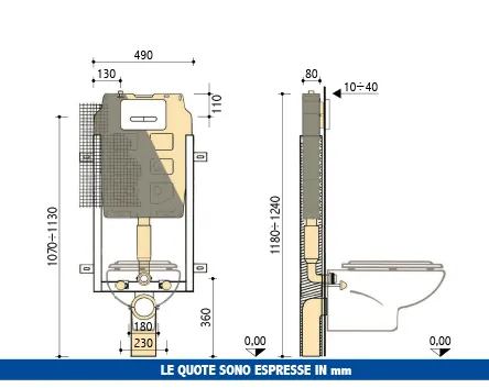 Pucci Eco 9/4 l Montaggio Rapido – technical drawing with dimensions