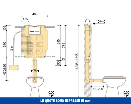 Pucci Eco 9/4 l – technical drawing with dimensions
