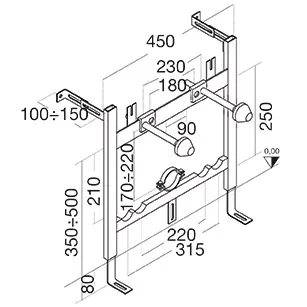 Pucci supports for wall-hung WC and bidet – telaio20001002